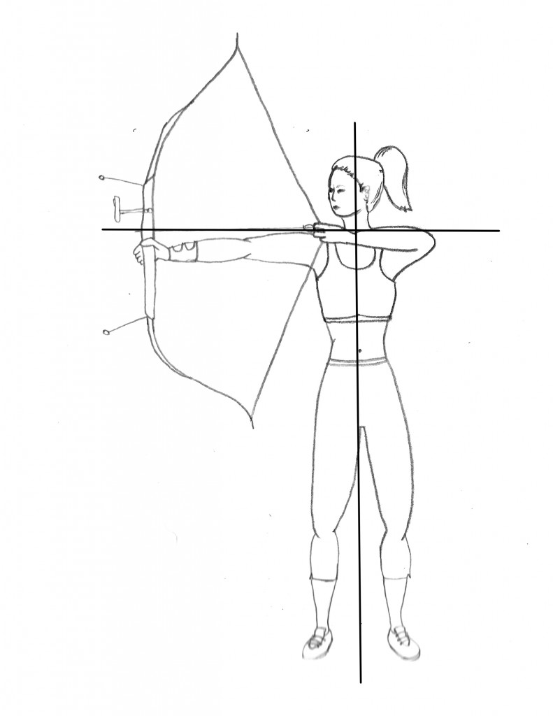 Woman draws a bow