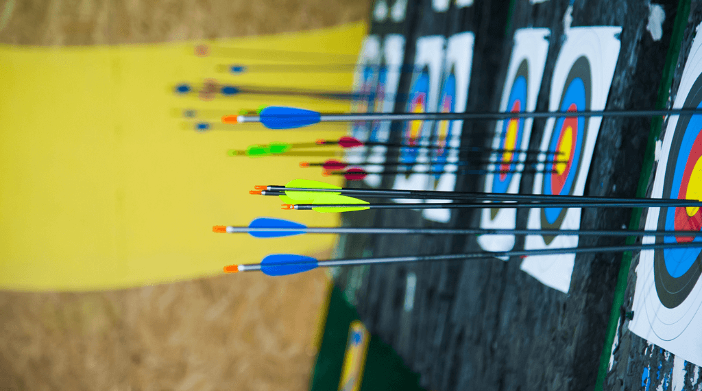 arrows stuck in archery targets