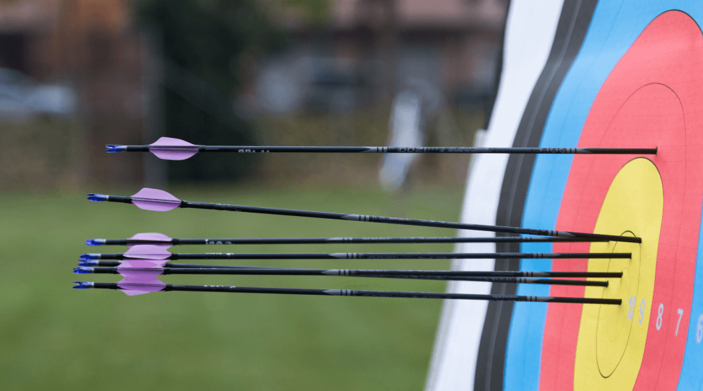 Arrows stuck in a target